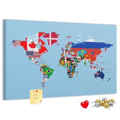Cork display board Flag map