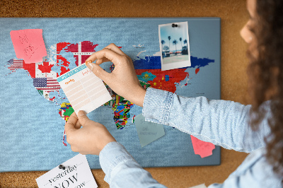Cork display board Flag map
