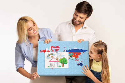Cork display board Flag map