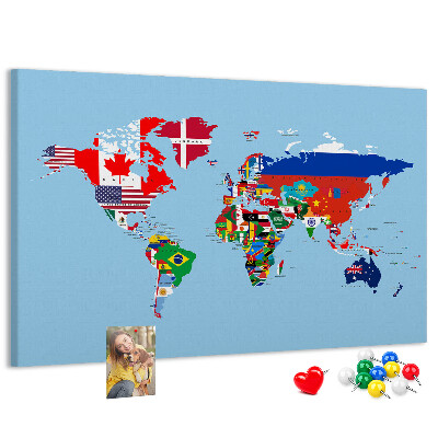 Cork display board Flag map