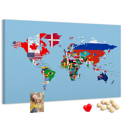 Cork display board Flag map