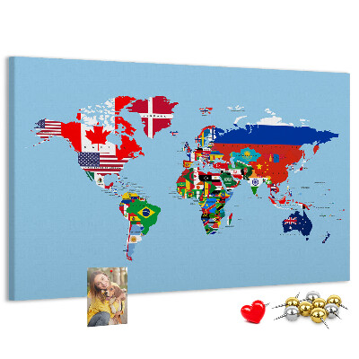 Cork display board Flag map