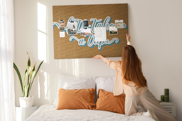 Cork display board Let's go on a trip