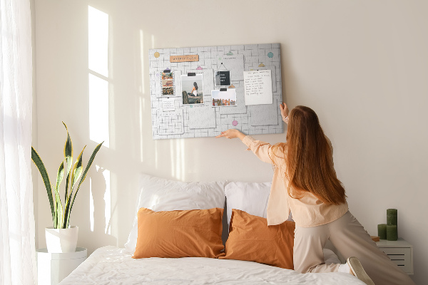 Cork memo board Weekly plan