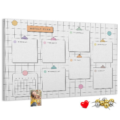 Cork memo board Weekly plan