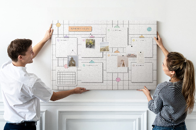 Cork memo board Weekly plan