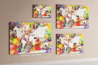 Cork display board Watercolor world map