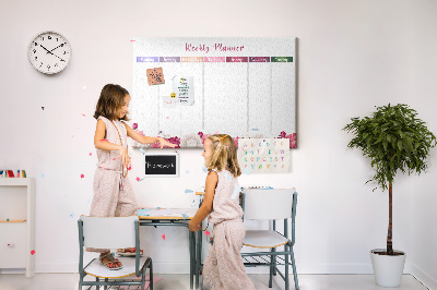 Cork memo board Weekly planner flowers
