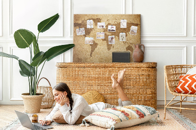 Cork display board Vintage world map