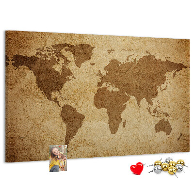 Cork display board Vintage world map