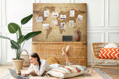 Cork display board Vintage world map