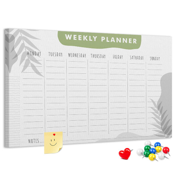 Cork board Weekly plan
