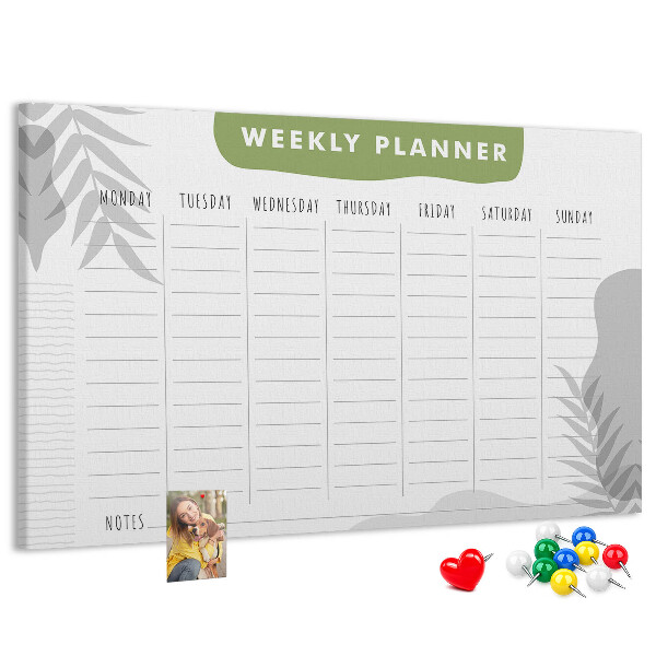 Cork board Weekly plan