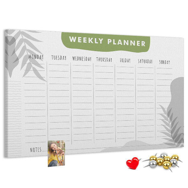 Cork board Weekly plan
