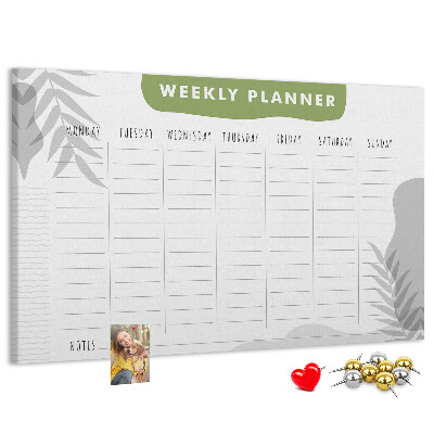 Cork board Weekly plan
