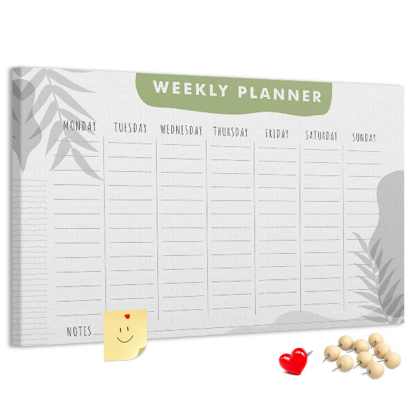 Cork board Weekly plan