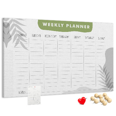 Cork board Weekly plan