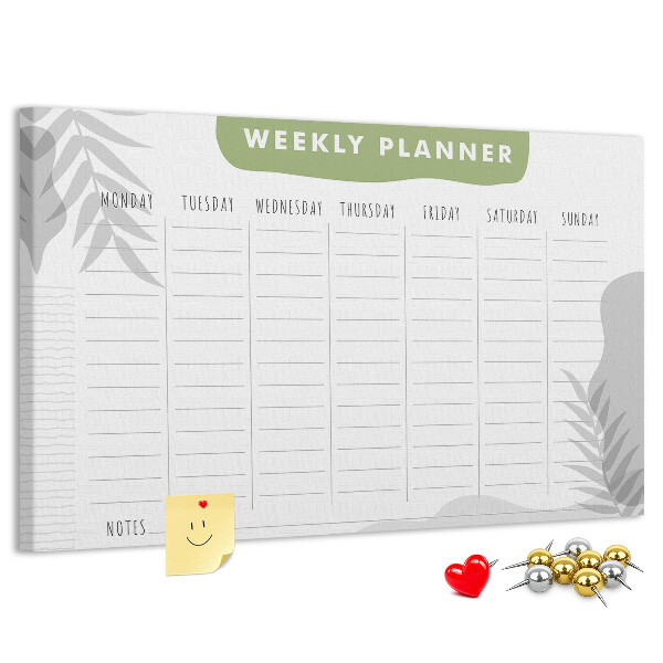 Cork board Weekly plan