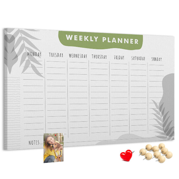 Cork board Weekly plan