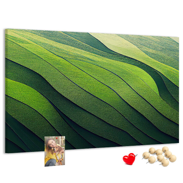 Cork memo board Abstract Green Fields