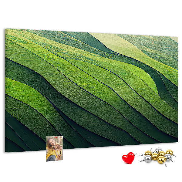 Cork memo board Abstract Green Fields