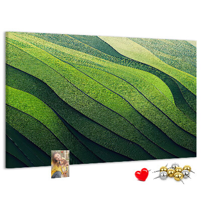 Cork memo board Abstract Green Fields