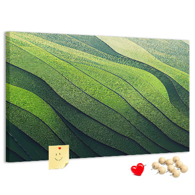 Cork memo board Abstract Green Fields