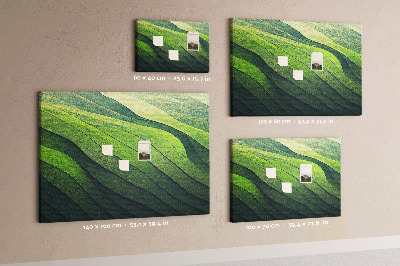 Cork memo board Abstract Green Fields