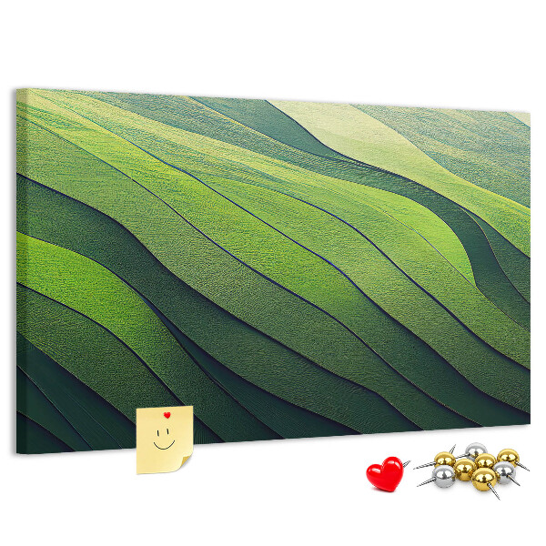 Cork memo board Abstract Green Fields