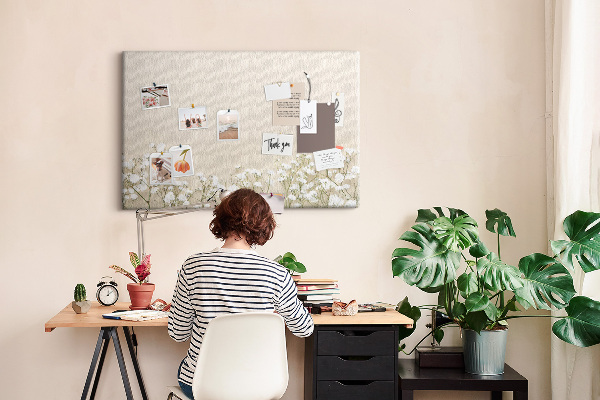 Cork memo board Blooming flowers