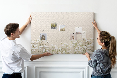 Cork memo board Blooming flowers
