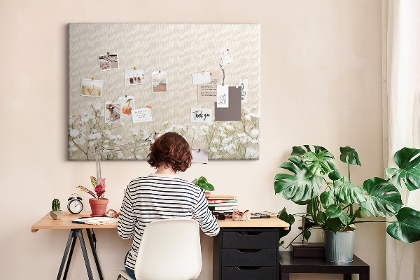 Cork memo board Blooming flowers