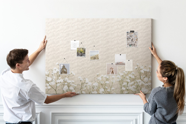 Cork memo board Blooming flowers