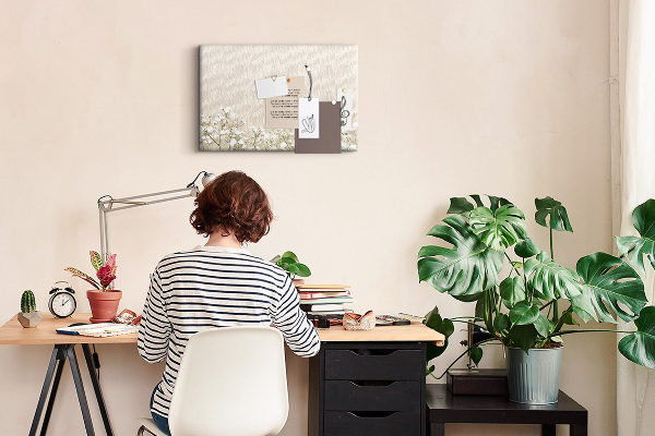 Cork memo board Blooming flowers