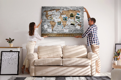 Cork display board Brick world map