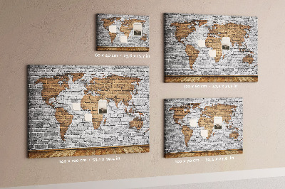 Cork display board Brick world map