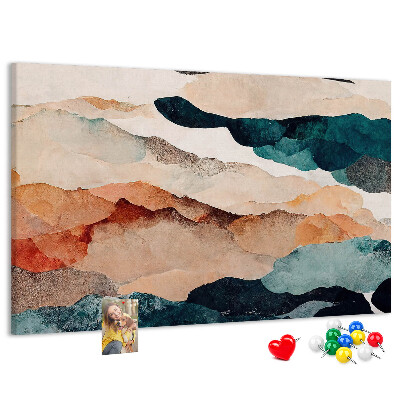 Cork memo board Landscape abstraction