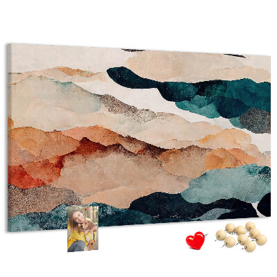 Cork memo board Landscape abstraction