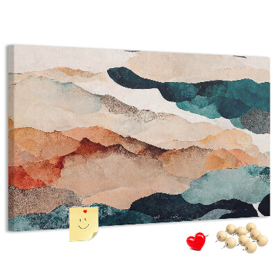 Cork memo board Landscape abstraction
