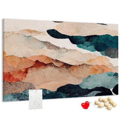 Cork memo board Landscape abstraction
