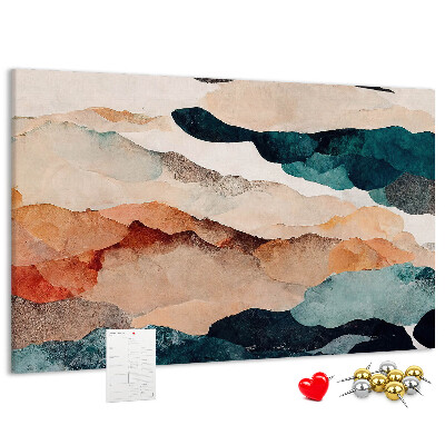 Cork memo board Landscape abstraction