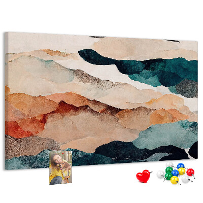 Cork memo board Landscape abstraction