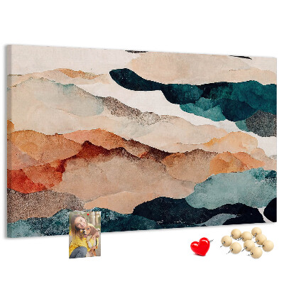 Cork memo board Landscape abstraction