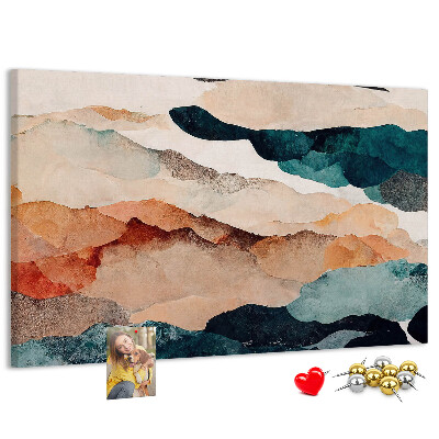 Cork memo board Landscape abstraction