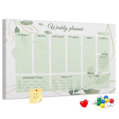 Cork board Leafy weekly planner