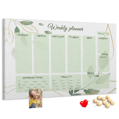 Cork board Leafy weekly planner