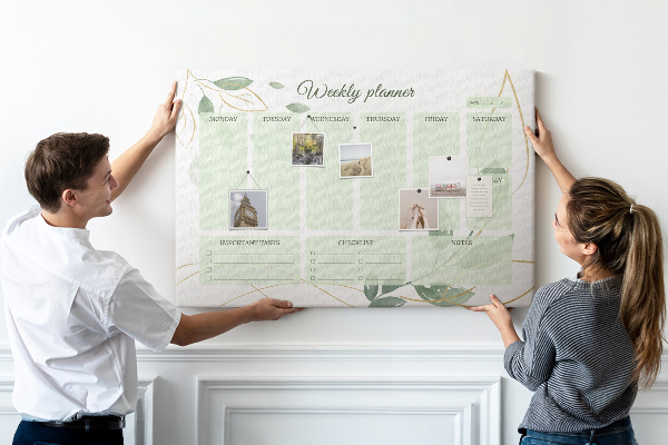 Cork board Leafy weekly planner