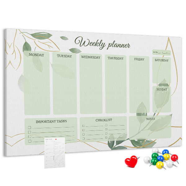 Cork board Leafy weekly planner