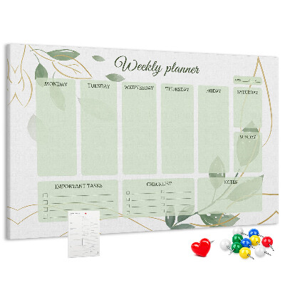 Cork board Leafy weekly planner