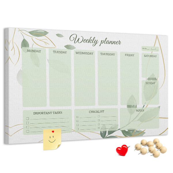 Cork board Leafy weekly planner